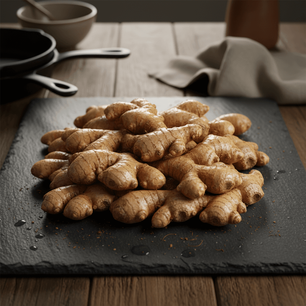 Raw ginger root preparation