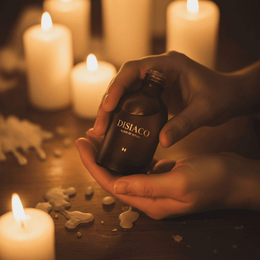 Hands sharing disiaco bottle in candlelit moment