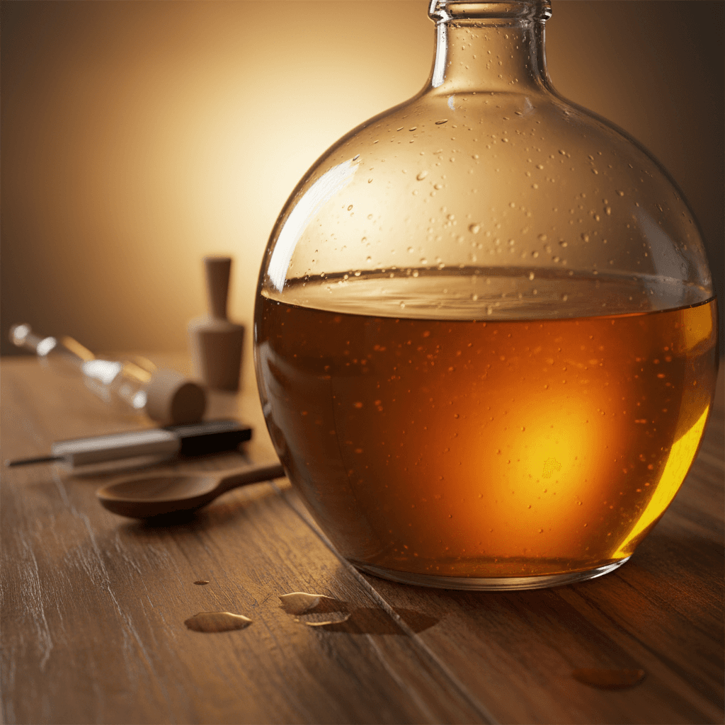 Fermented mead in glass vessel